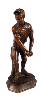 1950s Baseball Bronze Figurine